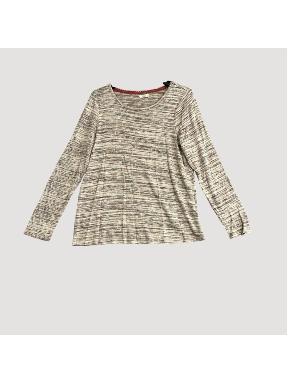Cupio Women's Size L Multicolor Striped Long Sleeve Knit Top P0112
